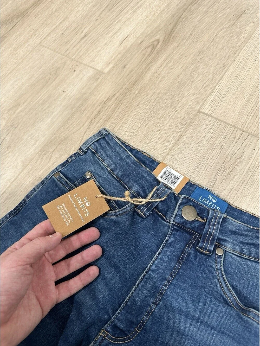 NWT No Limbits Blue Dark wash Denim Jeans Stretch Hidden Zippers Mens 30x30